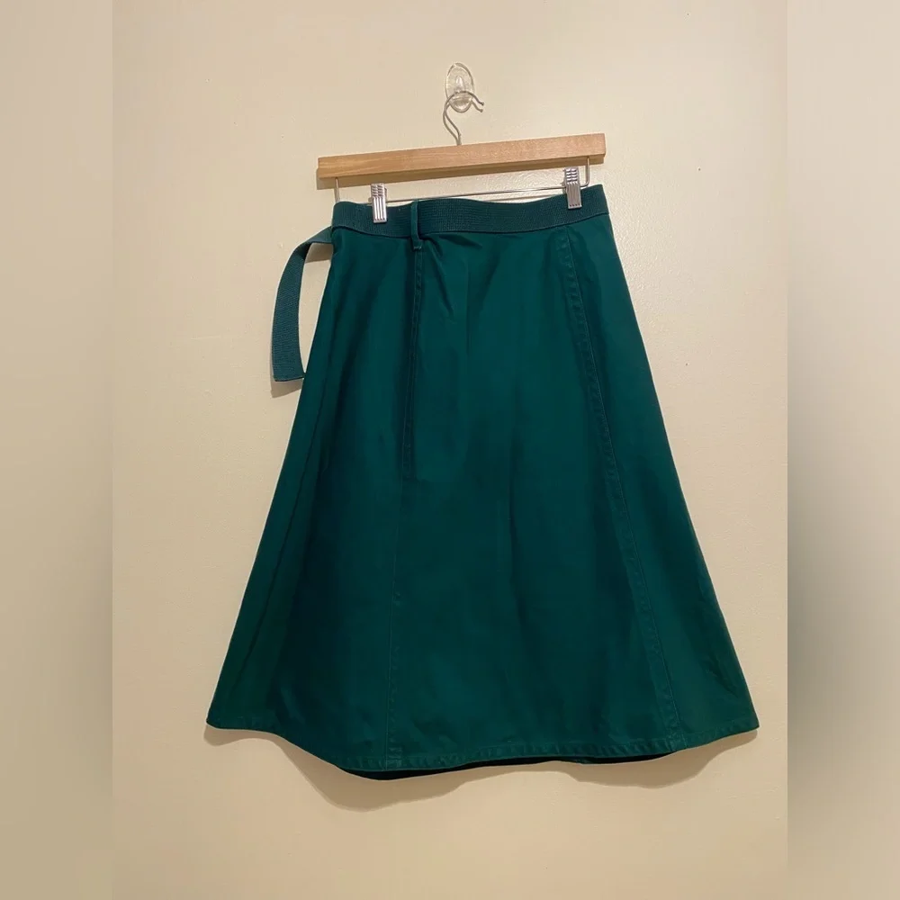 Uniqlo Dark Green A-Line Wrap Skirt. Size 6 - Picture 2 of 8